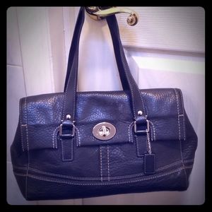 Coach black leather satchel